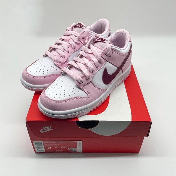 dunk low pink foam red white